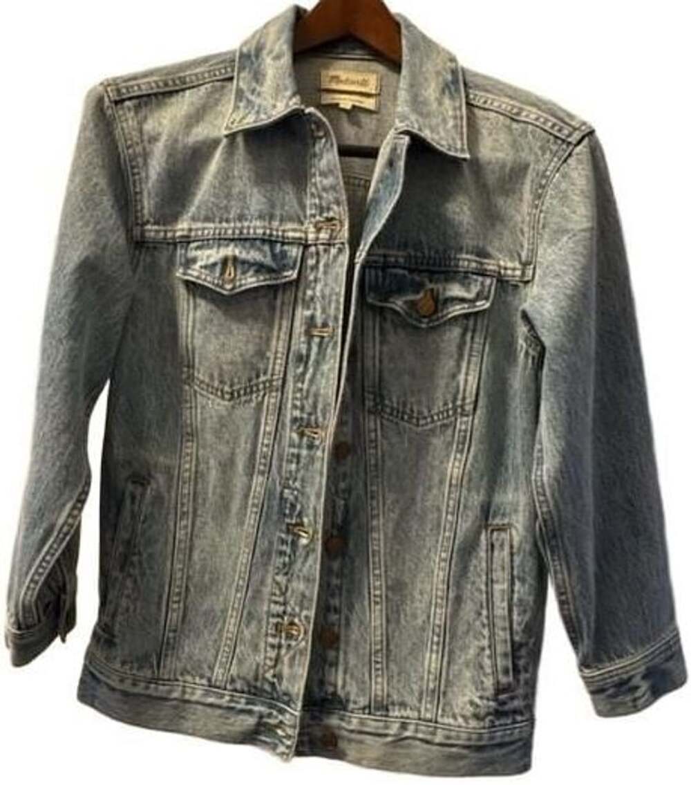 Madewell Oversized Trucker Denim Jacket Size XXS Blue Cotton
